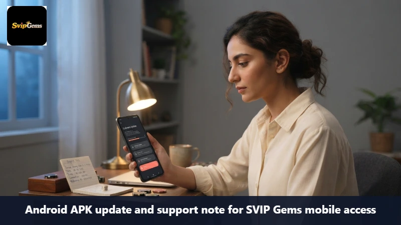 Android APK update and support note for SVIP Gems mobile access