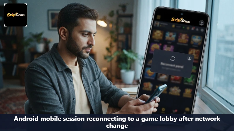 Android mobile session reconnecting to a game lobby after network change